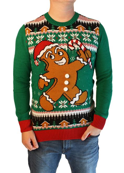 Ugly Christmas Sweater Ugly Christmas Sweater Mens Ginger Bread With
