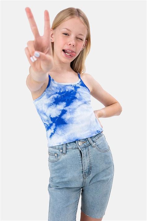 Diane Ribbed Tie Dye Tank Top In 2021 Tween Fashion Outfits Kids