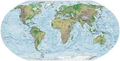 Topographical Map Of World