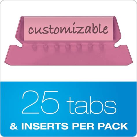 Pendaflex hanging file folder tabs, 1/3 tab, 3.5 inches, blue tab/white insert, 25 per pack (43 1/2 blu). Pendaflex Reinforced Hanging Folders Legal Size Black Cut ...