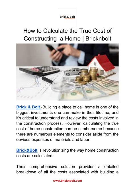 How To Calculate The True Cost Of Constructing A Home Bricknbolt By