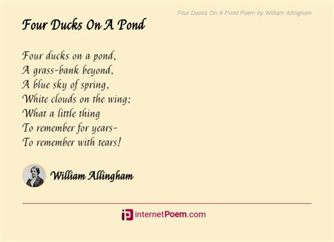 Four Ducks On A Pond Poem By William Allingham
