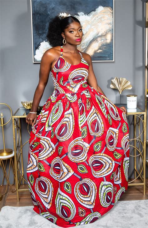 Laviye African Print Dress Amira Crossback Sleeveles Maxi Laviye