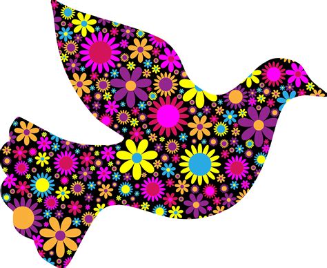 Clipart Floral Peace Dove 2