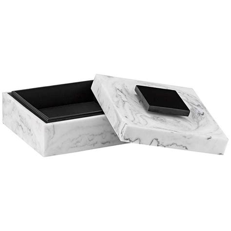 Currey And Company Imani Faux White Marble Decorative Box 71k65