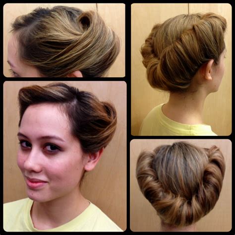 How to do pin curls, victory rolls, hair bangs, bumper bangs, pompadours, hair waves, bobby pin hairstyles, hair parts, and the little. Five Easy Steps to Victorious Rolls | Vintage hairstyles ...
