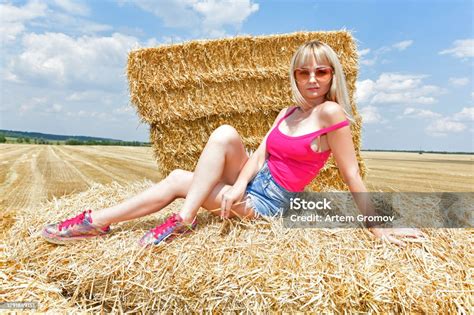 Beautiful Young Woman In The Hayloft Stock Photo Download Image Now