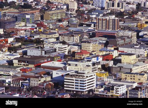 Rooftop View Of Suburb In Wellington North Island New Zealand Stock