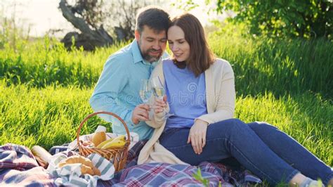 couple on romantic walk a picnic stock image image of food basket 183257207
