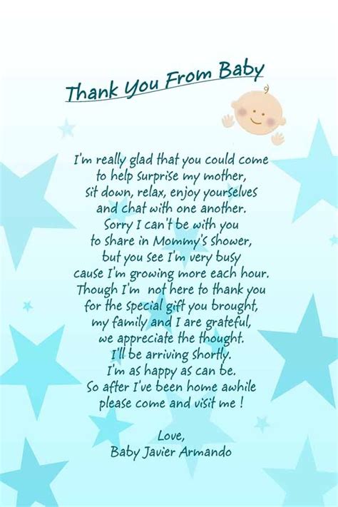 Thank you wording for baby shower should be sweet and simple. Baby Shower Poems for Everyone - Cool Baby Shower Ideas