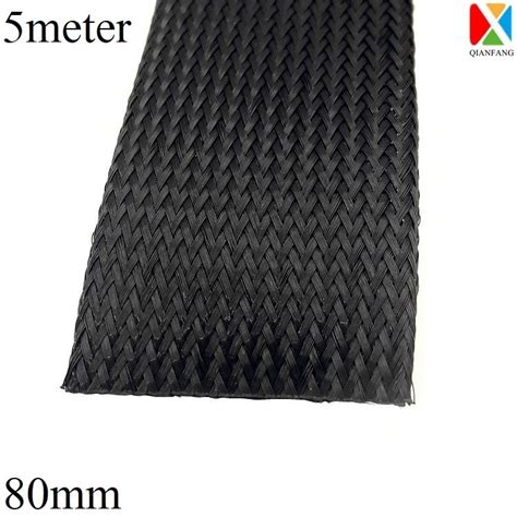 5m Braided Cable Sleeve 80mm Expandable Pet Wire Wrap Nylon Tight High