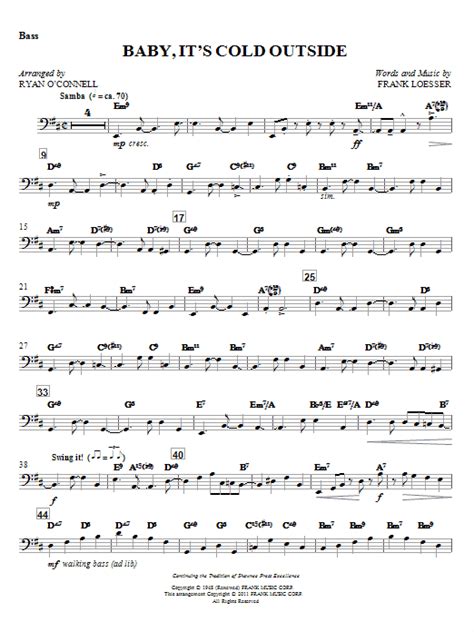 I wish i knew how your eyes are like starlight to i really can't stay get over that hold out but, baby it's cold outside. Baby, It's Cold Outside - Bass | Sheet Music Direct