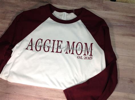 Custom Aggie Mom Shirt Texas A M Aggie Mom Personalized Etsy