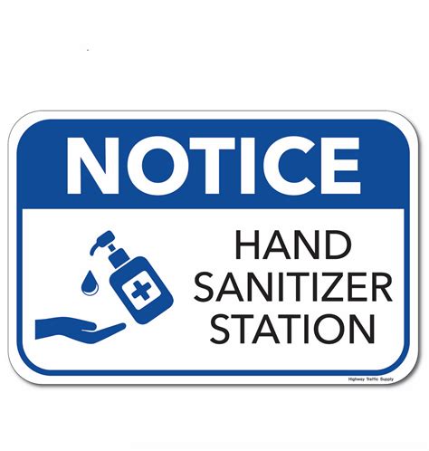 Notice Hand Sanitizer Station Sign Covid 19 Signs Highway Traffic