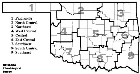 Location Of Oklahoma Climate Divisions Download Scientific Diagram