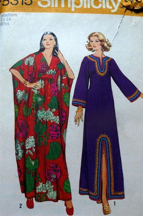 Simplicity 5315 1972 Caftan Vintage Caftan Beautiful Dress Designs