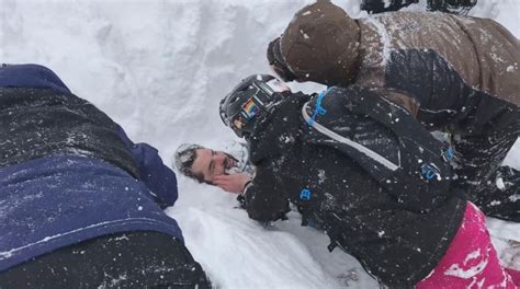 Rescuers Dig Up Snowboarder Hit By Avalanche On Mountain Abc News