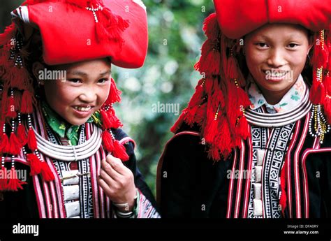ethnic-red-dao-girls-commonly-wear-elaborate-red-headdresses-stock