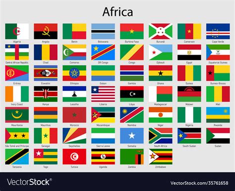 Set Of Flags Of African Countries Vector Flags Of Africa Stock Vector