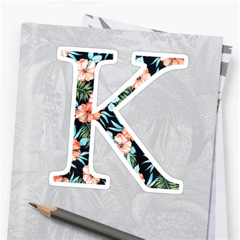 Kappa Floral Greek Letter Design Stickers By Adventurefinder Redbubble