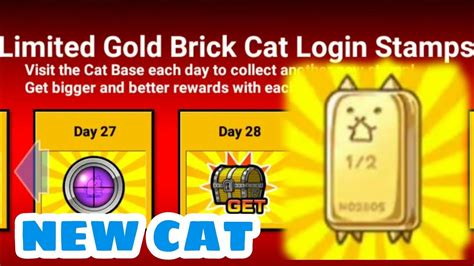 Limited Gold Brick Cat Login Stamps The Battle Cats Youtube