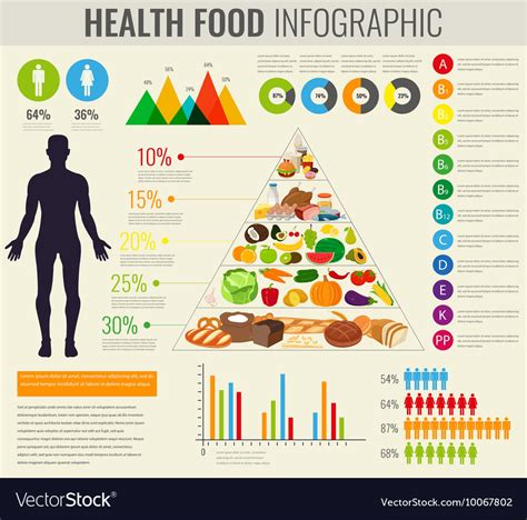 Health Food Infographic Food Pyramid Healthy Vector Image The Best