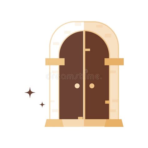 Isolated Medieval Castle Door Icon Vector Stock Illustration