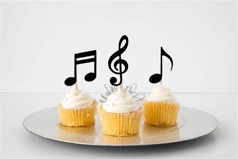 Music Notes Cupcake Toppers For Birthday Party Decorations Etsy