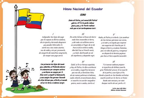 Himno Nacional Del Ecuador Letra 2024 Ecu11