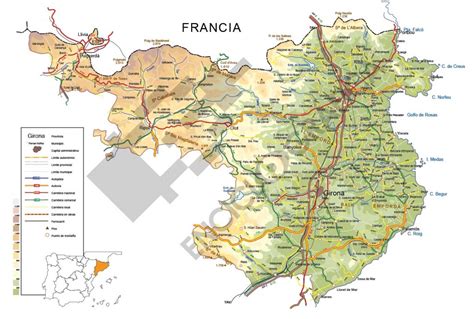 Mapa Vectorial De Girona Estudio De Sitographics