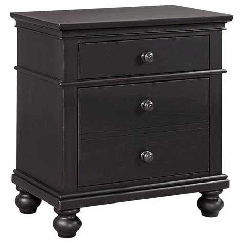 Aspenhome Oxford I07 450 Blk Transitional 2 Drawer Night Stand With Ac