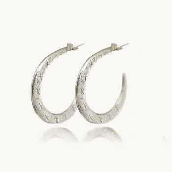 Silver Hoop Earrings Talisman By Amulette Notonthehighstreet Com