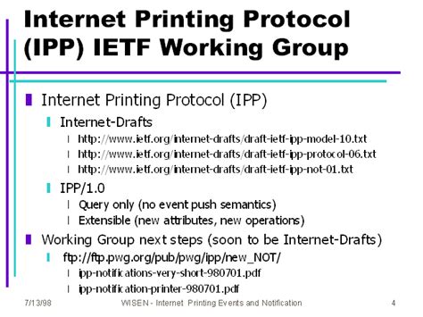 Internet Printing Protocol Ipp Ietf Working Group
