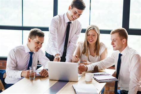 Group Of Young Business People Working In Office Stock Image Image
