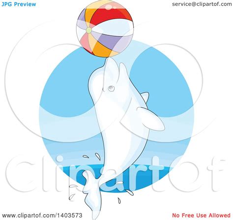 Clipart Of A Cartoon Cute Beluga Whale Jumping With A