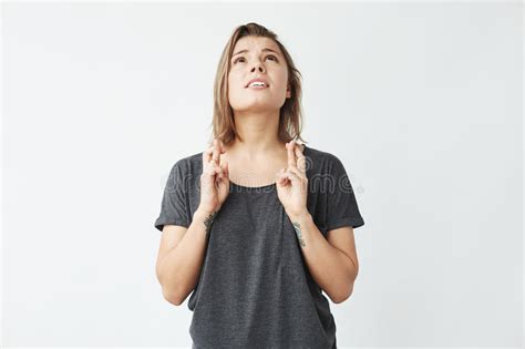Blonde Looking Up And Praying Stock Image Image Of Woman Female 7316627