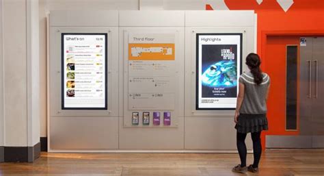 Science Museum Of London Digital Signage Incorporated With Wall Map