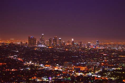 Los Angeles Skyline Usa Overnight Free Photo On Pixabay