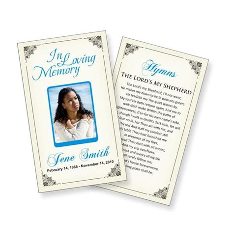 They are to remember the deceased and serve as a lasting memory and memorial tribute of the loved one. funeral prayer cards templates