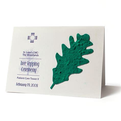 Seed Paper Shape Card Large Custom Green Promos Seed Cards