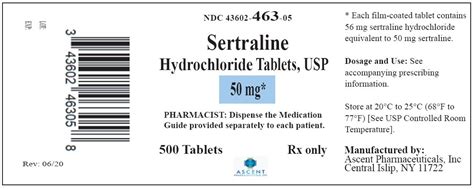 Sertraline Er Tablets Package Insert