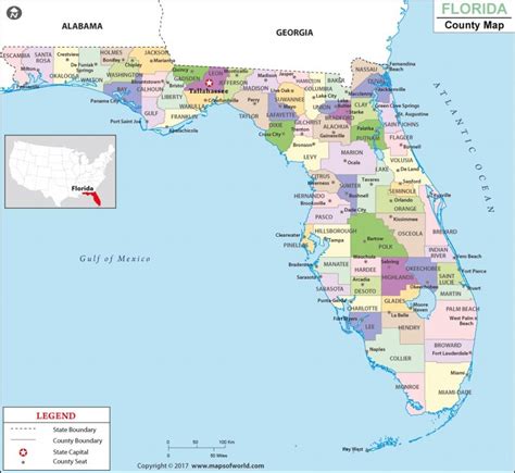 Florida County Map, Florida Counties, Counties In Florida - Google Maps Venice Florida ...