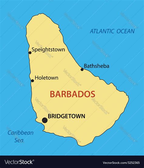 Barbados Map Royalty Free Vector Image VectorStock