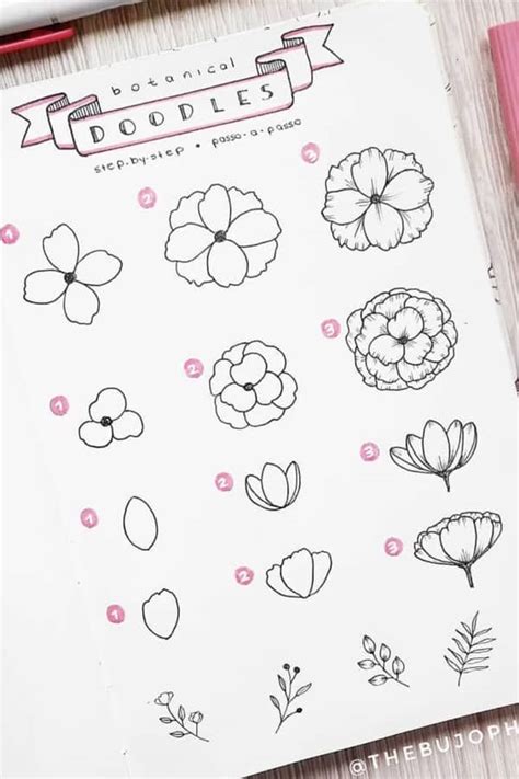 17 Amazing Step By Step Flower Doodles For Bujo Addicts In 2022