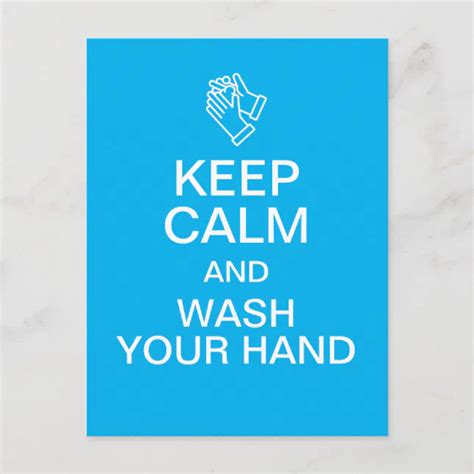Keep Calm And Wash Your Hand Postcard Zazzle