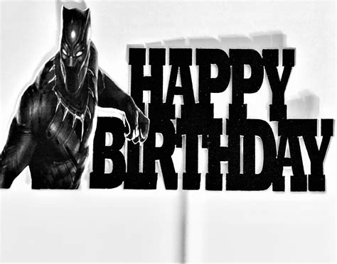 Black Panther Cake Toppercustom Cake Topperhappy Birthday Cake Topper By Theicingonthekake On