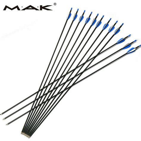 6pcs 31 Pure Carbon Arrows Od 56mm Spine 700 For Recurve Bow Archery