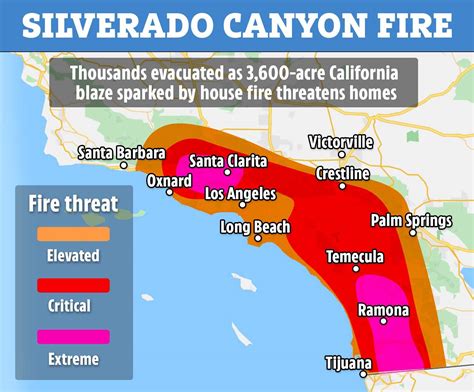 Evacuation Map Silverado Canyon California Fire Map Update For