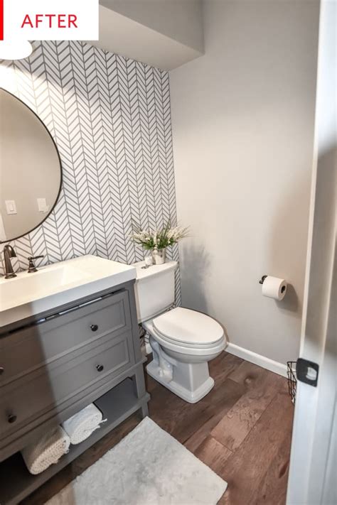 Bathroom Wallpaper Remodel Before After Apartment Therapy