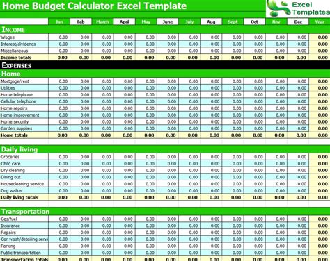 Budget Calculator Excel Spreadsheet Budget Calculator